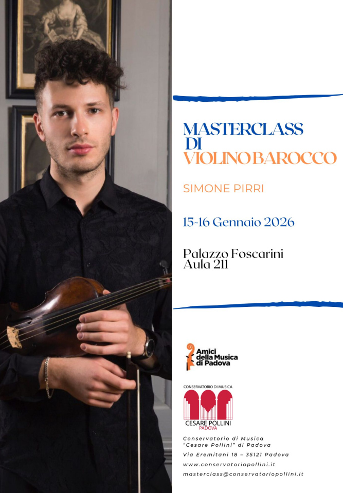 Masterclass di violino barocco con Simone Pirri